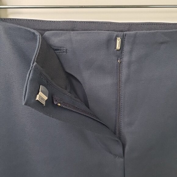 Armani Collezioni Women’s Navy Stretch Trousers with Side Elastic Panel Size 2 - Picture 4 of 12
